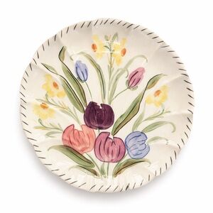 Vintage Blue Ridge EASTER PARADE Southern Pottery Scallop Bon Bon Plate 9.75"